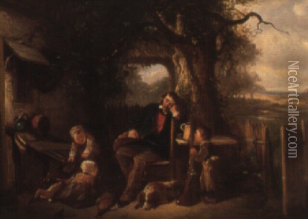 After The Hunt Oil Painting - Johannes Marius ten Kate