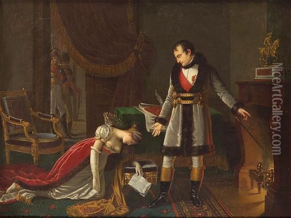 Princess Hatzfeld Implores Napoleon Bonaparte To Save Her Husband's Life Oil Painting - Charles Boulanger de Boisfremont