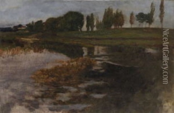 Landschaft Bei Kahnsdorf Oil Painting - Carl Schuch