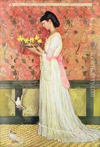 Portrait of Mrs Ingram Bywater Oil Painting - Walter Crane