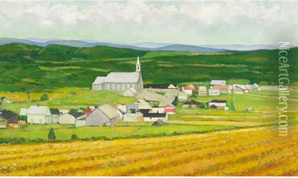Looking Northeast Over St. Hilarion, Charlevoix Country, Que. Oil Painting - John Taylor Allerston