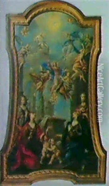 Die Himmelfahrt Mariens. Modello Fur Ein Altarbild. Oil Painting - Carlo Innocenzo Carlone