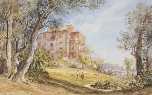 Villa Madama, Rome Oil Painting - Jacques Guiaud