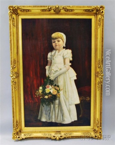The Flower Girl Oil Painting - Silas Jerome Uhl