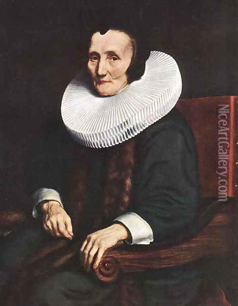 Portrait of Margaretha de Geer, Wife of Jacob Trip c. 1660 Oil Painting - Nicolaes Maes