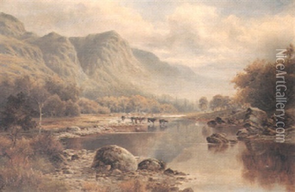 At Dinas Mawddwy Oil Painting - William Henry Mander