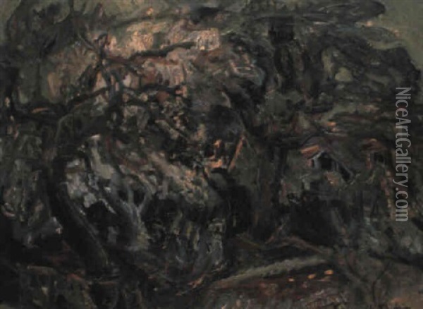 Paysage Aux Arbres Meles Oil Painting - Henri Epstein