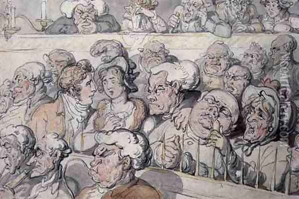 At the Theatre, In the Pit Oil Painting - Thomas Rowlandson