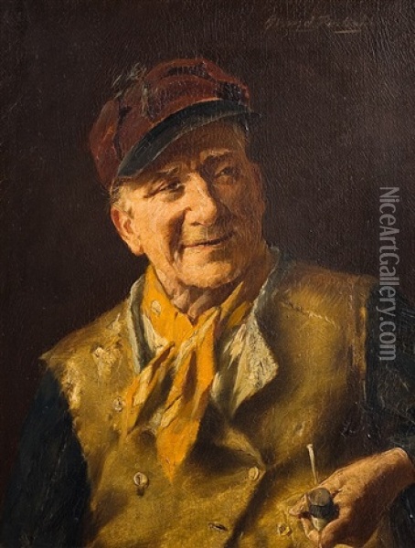 Homme A La Pipe Oil Painting - Gerard Jozef Portielje