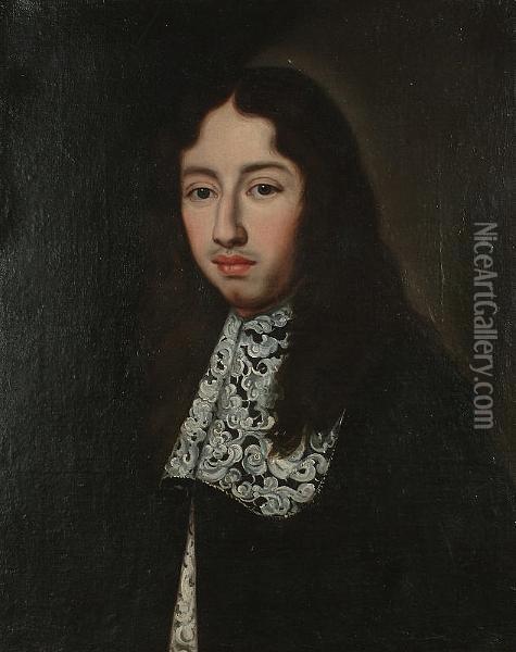 Portrait Of Livio Odescalchi, Bust-length, In Black Costume With A White Lace Collar Oil Painting - Pietro Paolo Agabiti