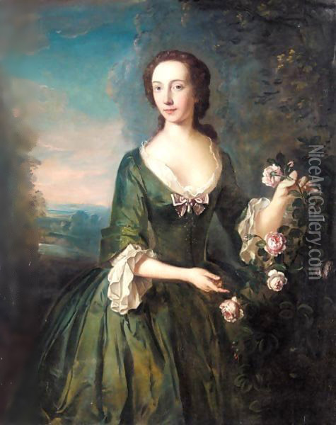 Portrait Of Mrs Hamilton Gordon Of Newhall Oil Painting - Philipe Mercier