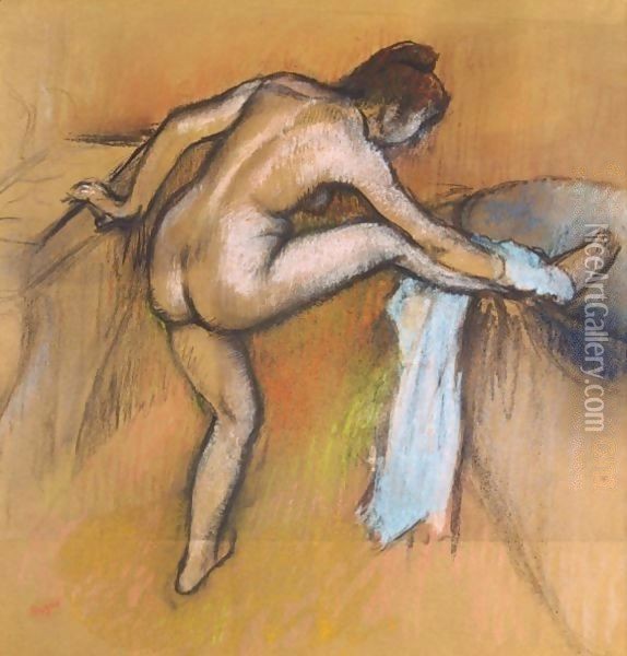Apres Le Bain (Femme S'Essuyant) Oil Painting - Edgar Degas