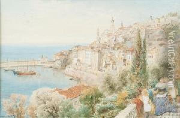 The Old Town, Mentone Oil Painting - Ebenezer Wake Cook