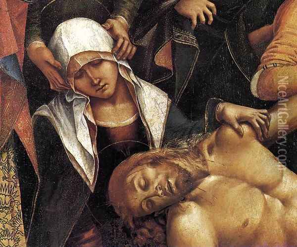 Lamentation over the Dead Christ (detail) Oil Painting - Luca Signorelli