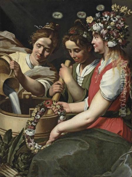 An Allegory Of Spring Oil Painting - Abraham Janssens van Nuyssen