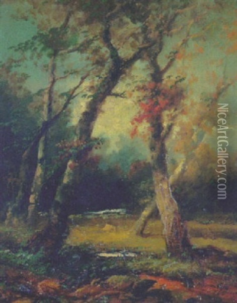 Wooded Landscape Oil Painting - Franklin Dullin Briscoe