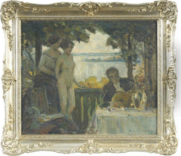 Szene Am Ammersee Oil Painting - Rudolf Gonner