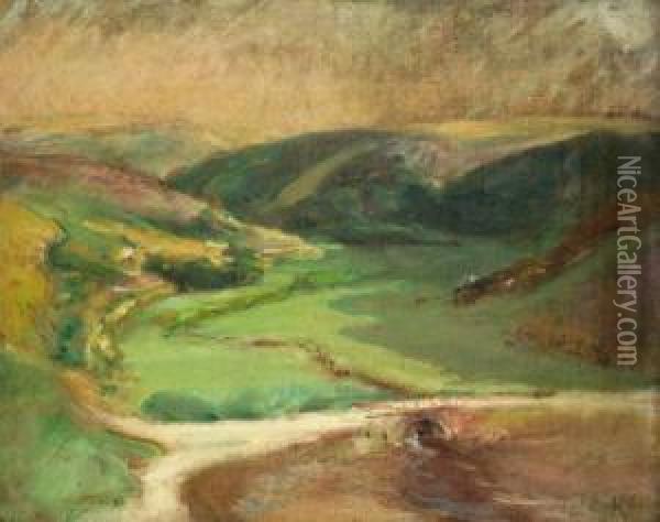Petit Pont, Pres Du Port De Sauzon A Belle-ile En-mer, 1923-1928 Oil Painting - Constantin Kousnetzoff