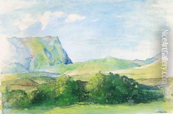 The Aora Looking South From Papeete Tehiti May 29th Noon Near Consulate Opposite Entrance To Queen Maraus Oil Painting - John La Farge