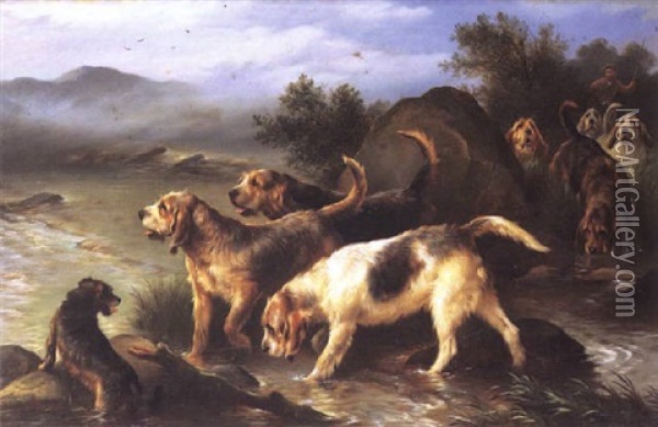 The Otter Hunt Oil Painting - Walter Hunt