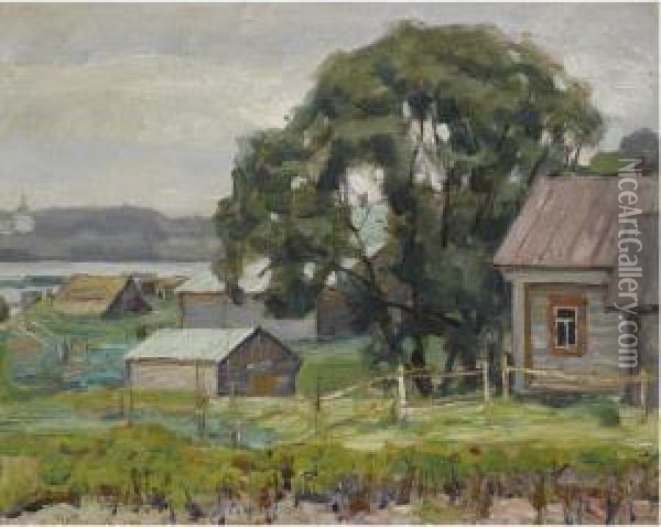 The Church Across The River At Zagoryanskoe Oil Painting - Apollinarii Mikhailovich Vasnetsov