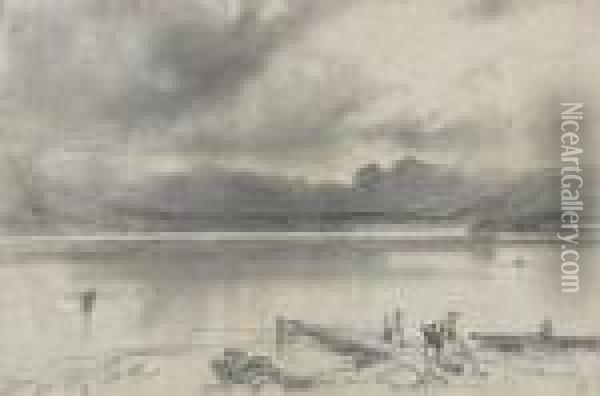 Windermere From Lowwood, Cumbria Oil Painting - Edward Lear