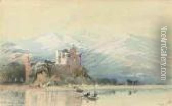 Kilchurn Castle, Loch Awe, West Scotland Oil Painting - Thomas Miles Richardson