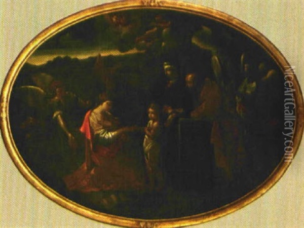 Verlobung Der Heiligen Katharina Oil Painting - Sebastien Bourdon