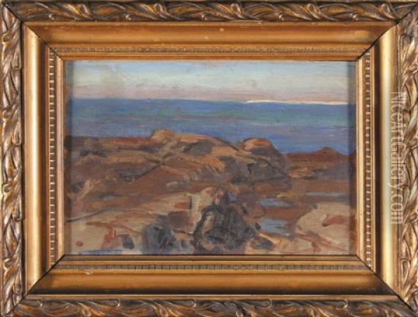 Wybrzeze Skaliste W Bretanii Oil Painting - Gustaw Pillati