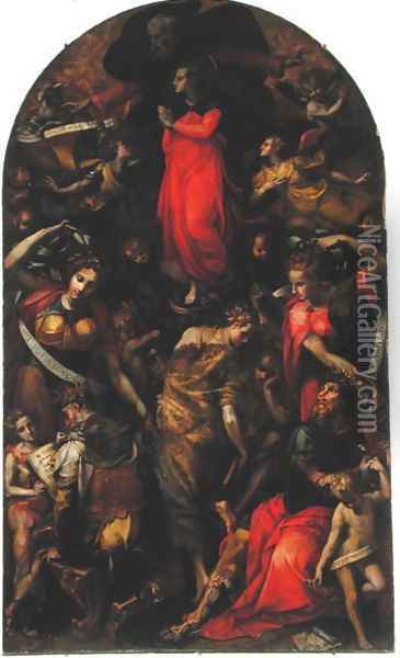 Dispute over the Immaculate Conception Oil Painting - Carlo Portelli da Loro