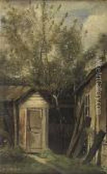 Little Garden Shed Oil Painting - Jean-Baptiste-Camille Corot