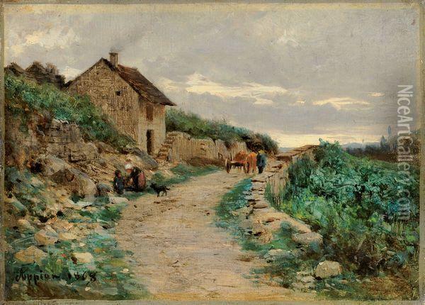 Vie Autour De La Ferme Oil Painting - Adolphe Appian