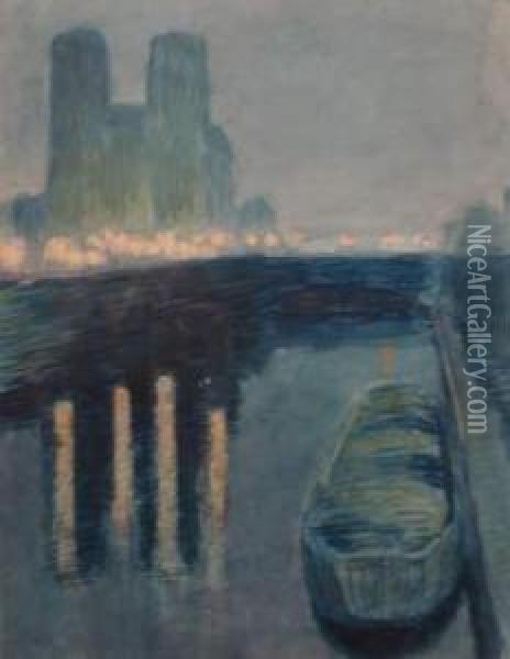 Notre Dame La Nuit Oil Painting - Paul Emile Colin