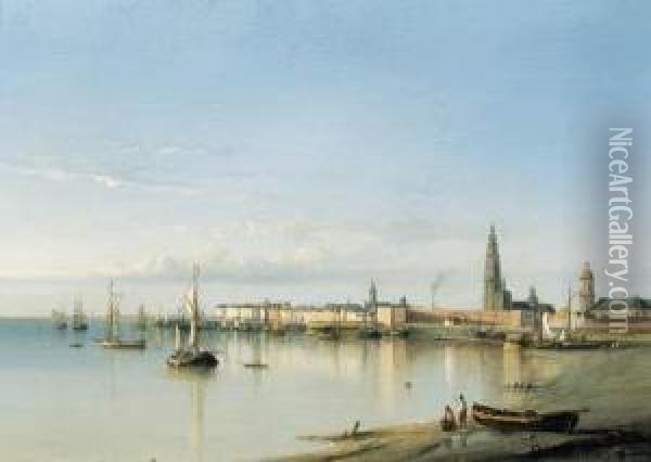 A View Of Antwerp Oil Painting - Florent Mols