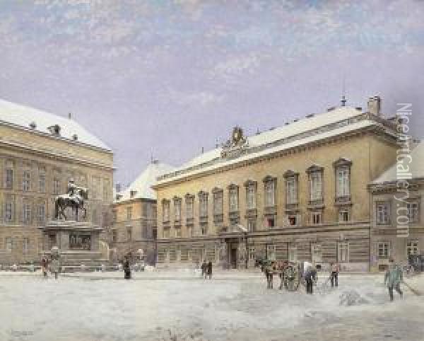 Palais Pallavicini Am Josefsplatz Oil Painting - Ernst Graner