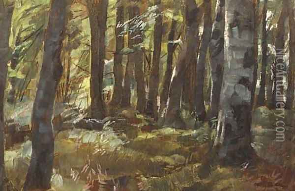 The forest Oil Painting - Wilhelm Trutbner