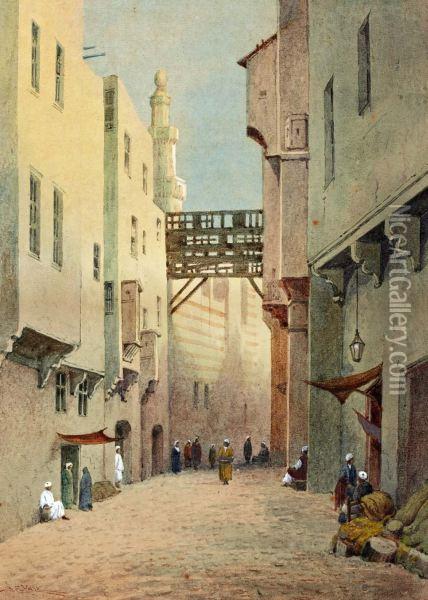 Zijdemarkt Te Cairo Oil Painting - S.E. Hall
