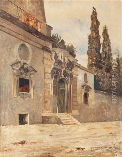 Scorcio Di Villa Oil Painting - Pio Joris