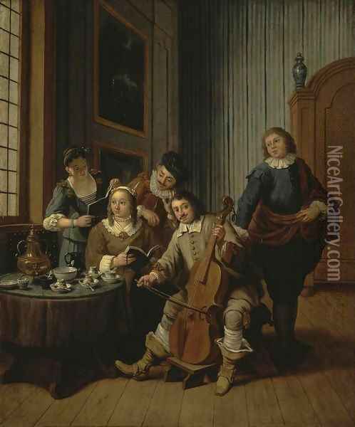 Lesson of Singing Oil Painting - Jan Jozef, the Younger Horemans