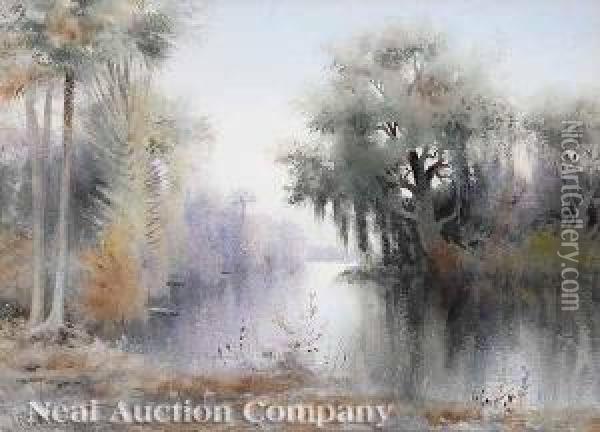 Theflorida Swamp Oil Painting - James Ralph Wilcox