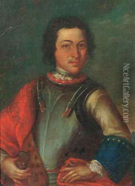 Portrait of Tsar Peter the Great (1672-1725) Oil Painting - German School