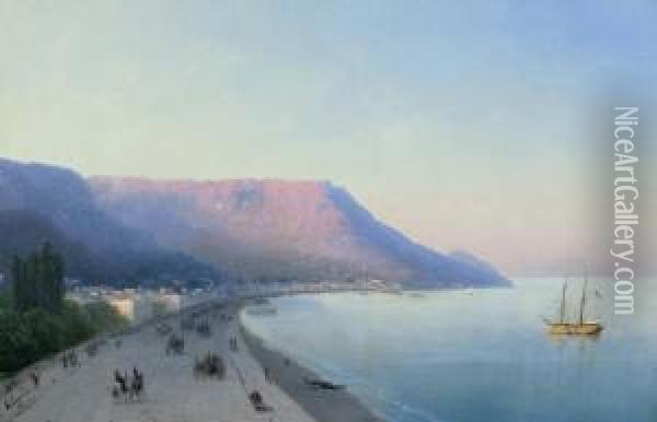 Ansicht Von Yalta. 1895. Oil Painting - Ivan Konstantinovich Aivazovsky