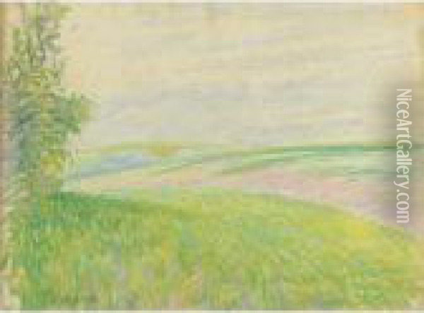 Les Collines Autour D'eragny Oil Painting - Camille Pissarro
