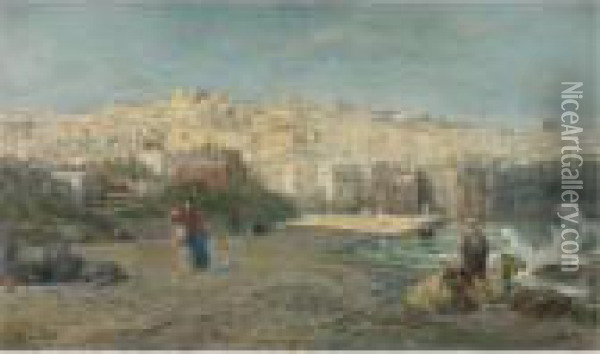 The Port Of Jaffa Oil Painting - Pierre-Henri-Theodore Tetar van Elven