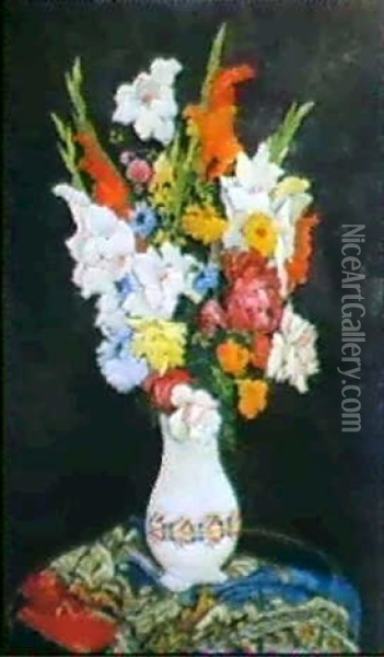 Bouquet Varie Oil Painting - Marcel Francois Leprin