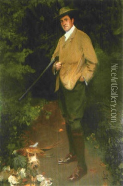 Portrait Of John H. Roudebush, Esq. Oil Painting - Frederick William MacMonnies