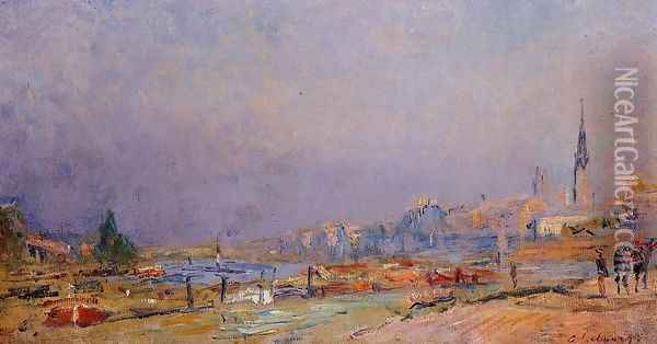 The Banks of the Seine at Rouen Oil Painting - Albert Lebourg