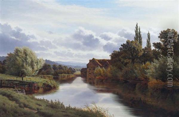 'fladbury Mill Oil Painting - Henry Cheadle
