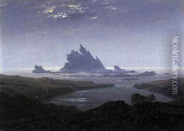 Rocky Reef on the Sea Shore c.1824 Oil Painting - Caspar David Friedrich