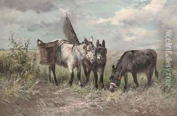 The fisherman's donkeys Oil Painting - Henry Schouten